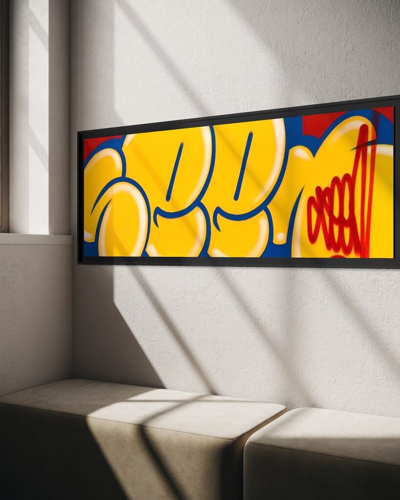 Jumbo Bubble Tag (Rare Yellow, Original Canvas Painting)