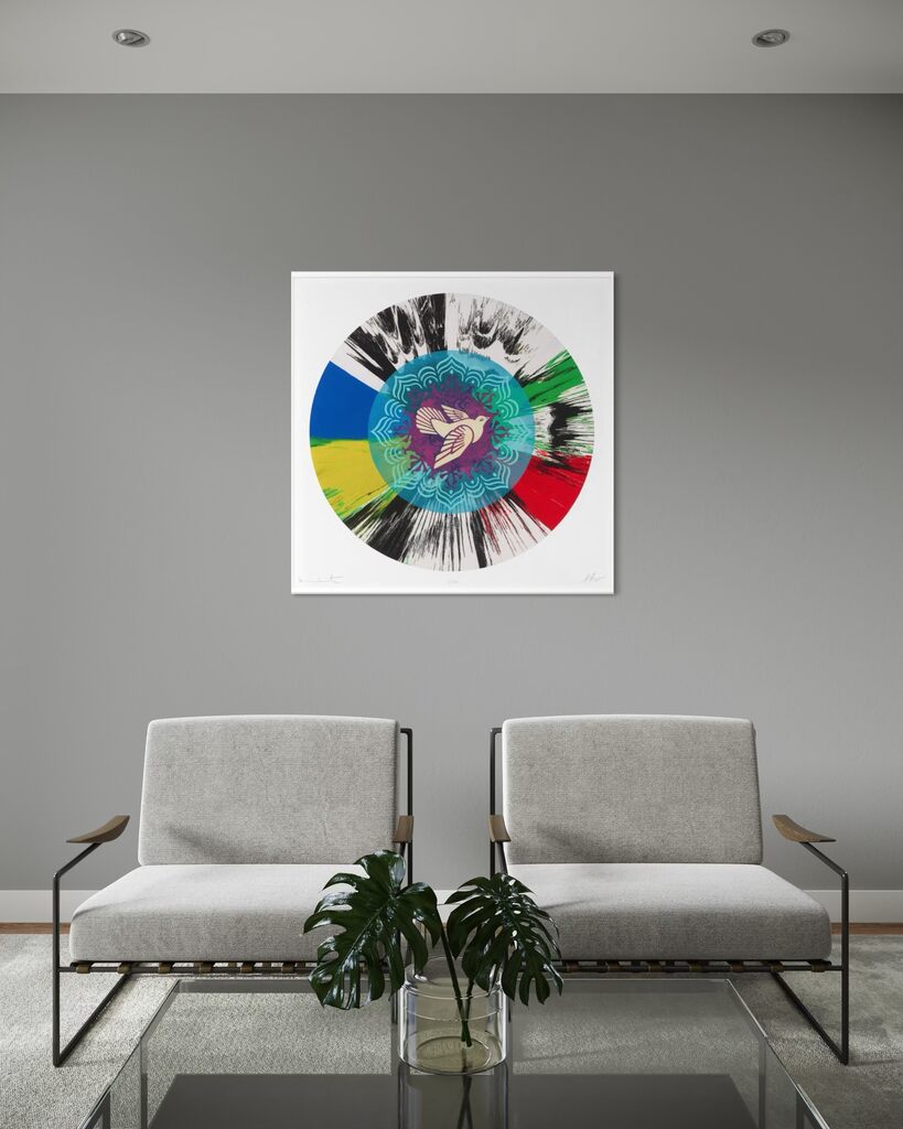Beautiful Optimistic Peace and Love Dove Spin Painting (The Hope Paintings)