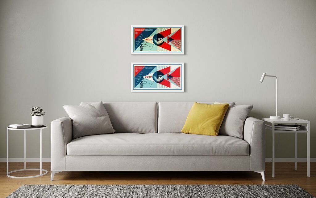 Disinformation Damage Diptych (Two screenprints, White & Cream)