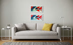Disinformation Damage Diptych (Two screenprints, White & Cream)
