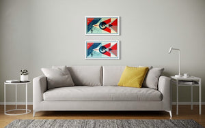 Disinformation Damage Diptych (Two screenprints, White & Cream)