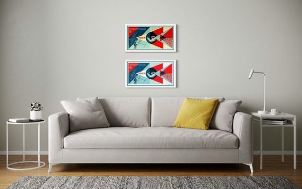 Disinformation Damage Diptych (Two screenprints, White & Cream)