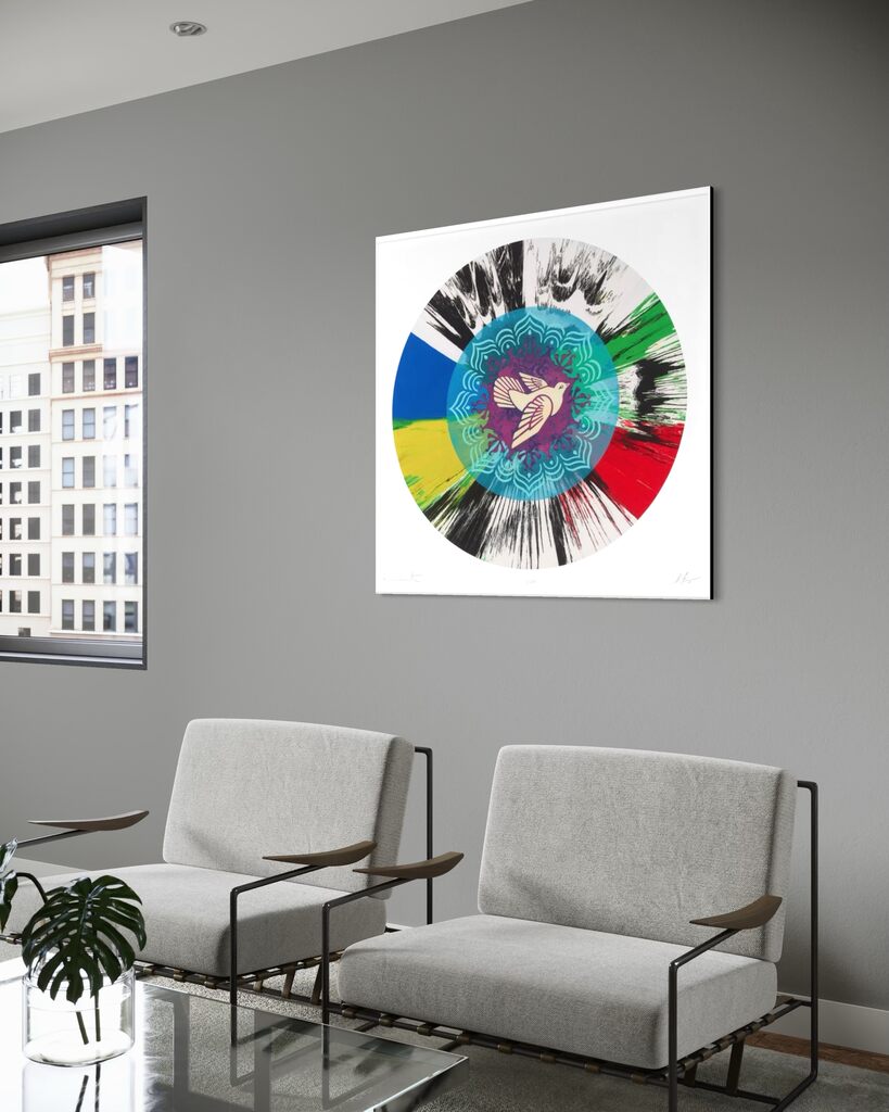 Beautiful Optimistic Peace and Love Dove Spin Painting (The Hope Paintings)