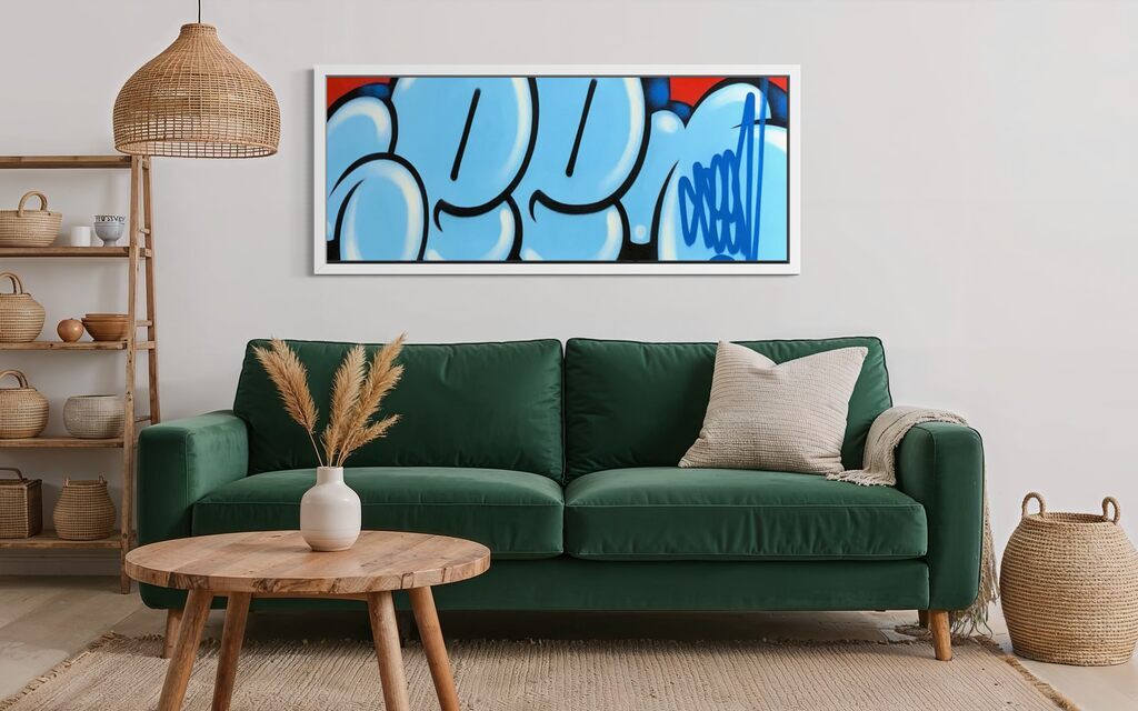 JUMBO BUBBLE TAG (Original Painting, Blue & Red Variant)