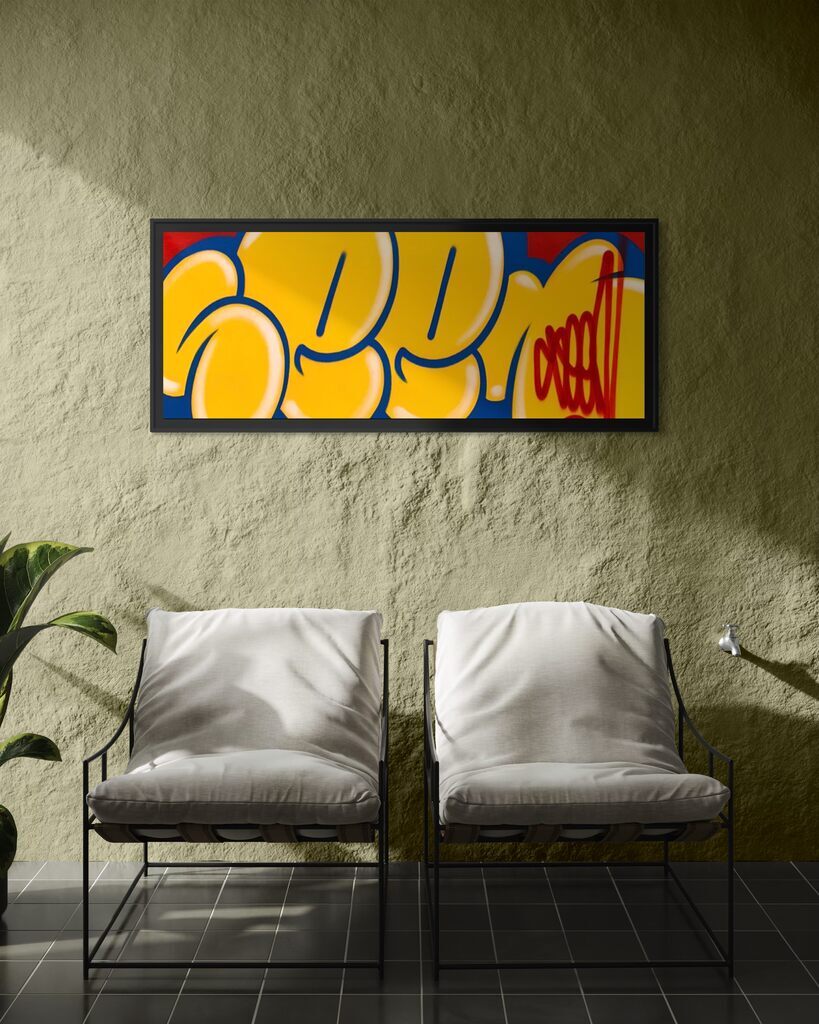 Jumbo Bubble Tag (Rare Yellow, Original Canvas Painting)