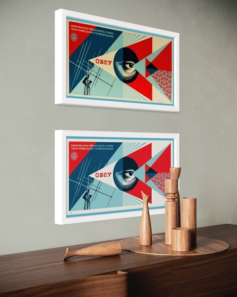 Disinformation Damage Diptych (Two screenprints, White & Cream)
