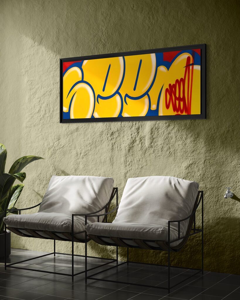 Jumbo Bubble Tag (Rare Yellow, Original Canvas Painting)