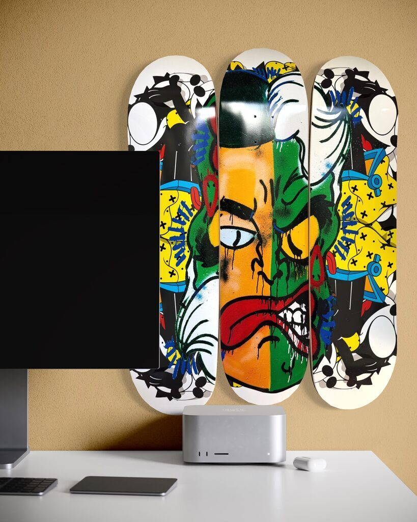 Harvey Dent / Two Face Skate Deck Diptych (Art Basel ‘25, Hand Signed)