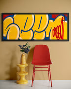 Jumbo Bubble Tag (Rare Yellow, Original Canvas Painting)