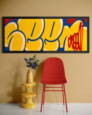 Jumbo Bubble Tag (Rare Yellow, Original Canvas Painting)