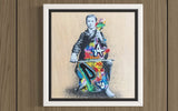 Cello Player (Unique painting on maple)