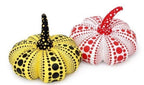 Set of Two Polka Dot Pumpkins (LARGE SIZE, PLUSH, RED WHITE & YELLOW BLACK)