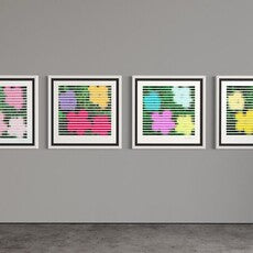 Warhol Flowers Suite ( four prints framed) “Fame”, “Beauty”, “Art” , “Love”