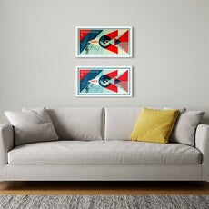 Disinformation Damage Diptych (Two screenprints, White & Cream)