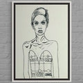 Twiggy in Warhol Soup Can Dress (Original Canvas painting)