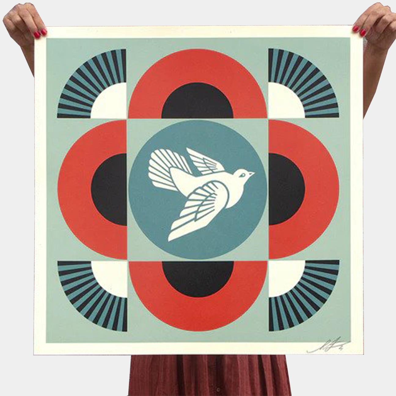 Red GEOMETRIC DOVE
